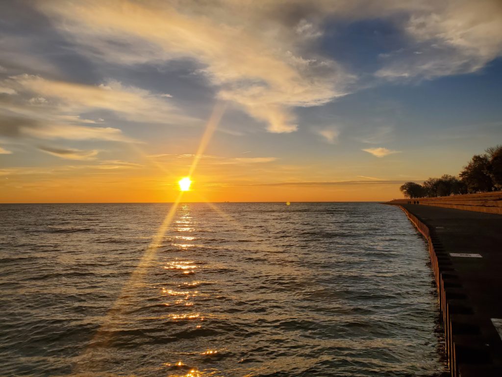 Cool Fall open water swim temperatures in Lake Michigan still left conditions ideal for swimming with the right open water swim gear.